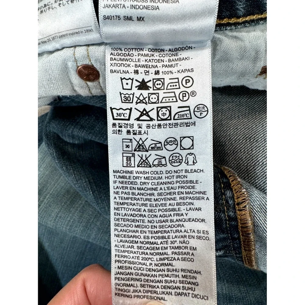 Levi's 501 Jeans Mens 38x32 Blue Denim Cotton Dark Wash Button Fly Straight Leg